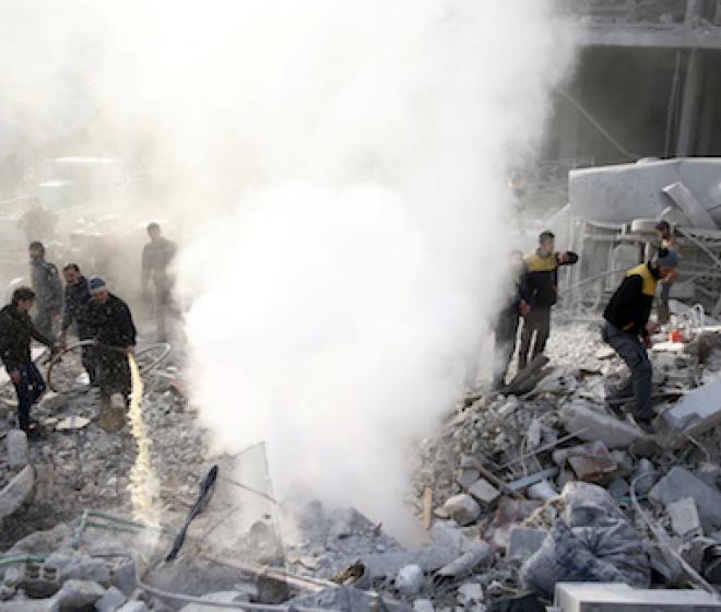 Explosive weapons with wide area effects and risk to civilians